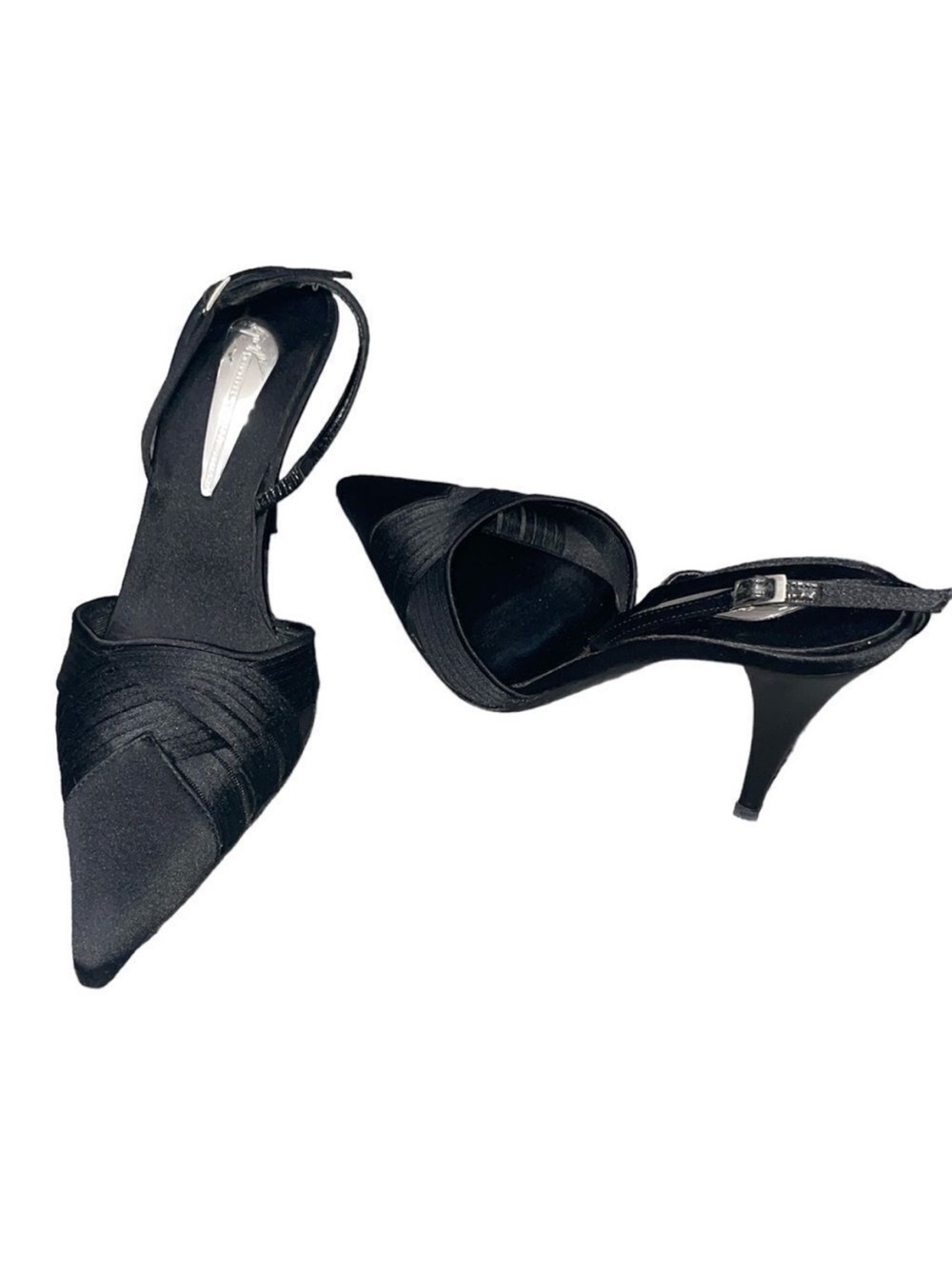 Giuseppe Zanotti Black Pointed-Toe Slingback Heels - size 38, made in Italy
